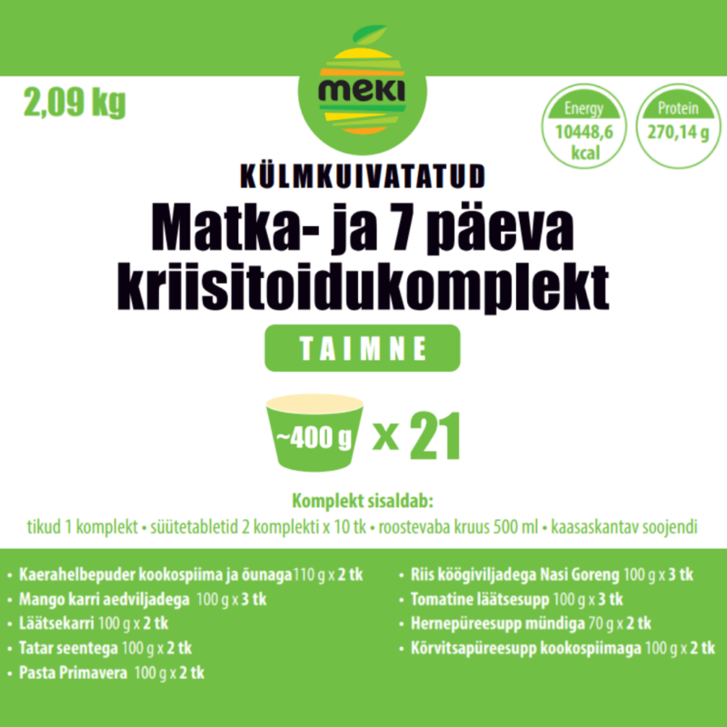 Meki kriisitoidukoplekt lihavaba