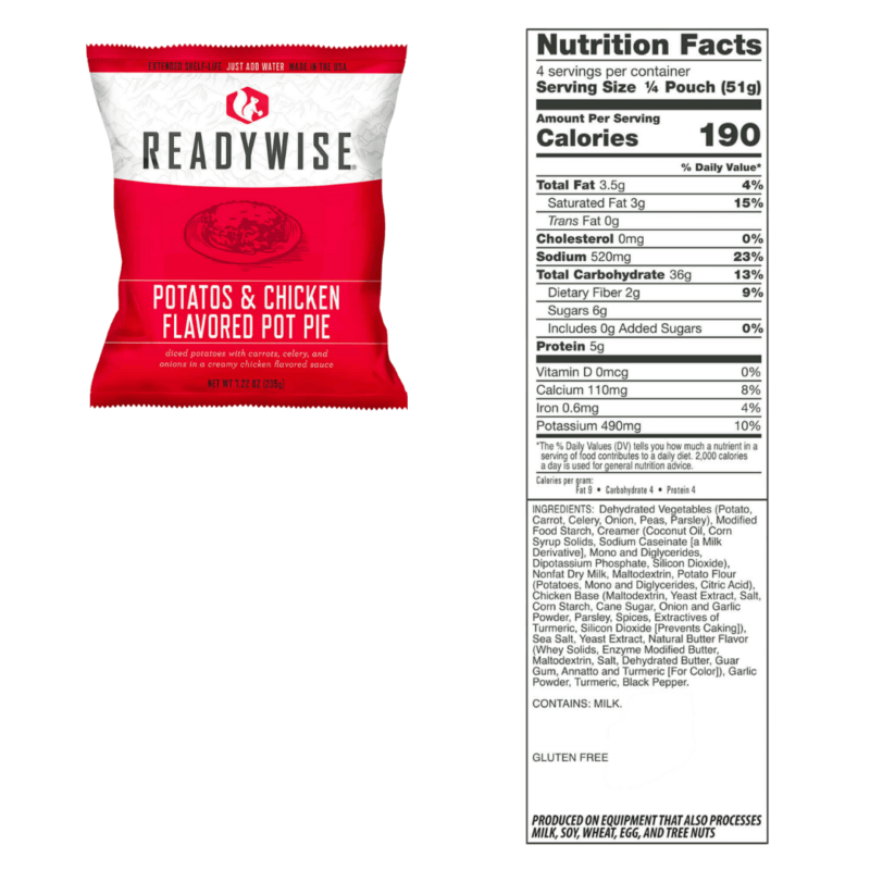 Readywise pearoad ja hommikusöögid 60 kartuli ja kanaroog