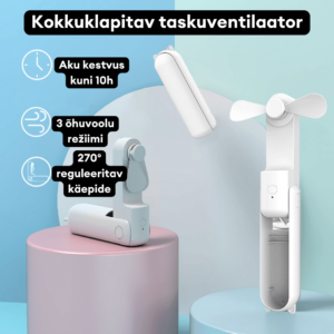 Kokkuklapitav mini taskuventilaator